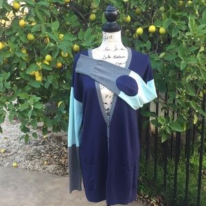 Halogen Multicolor Cardigan with Fun Elbow Patches